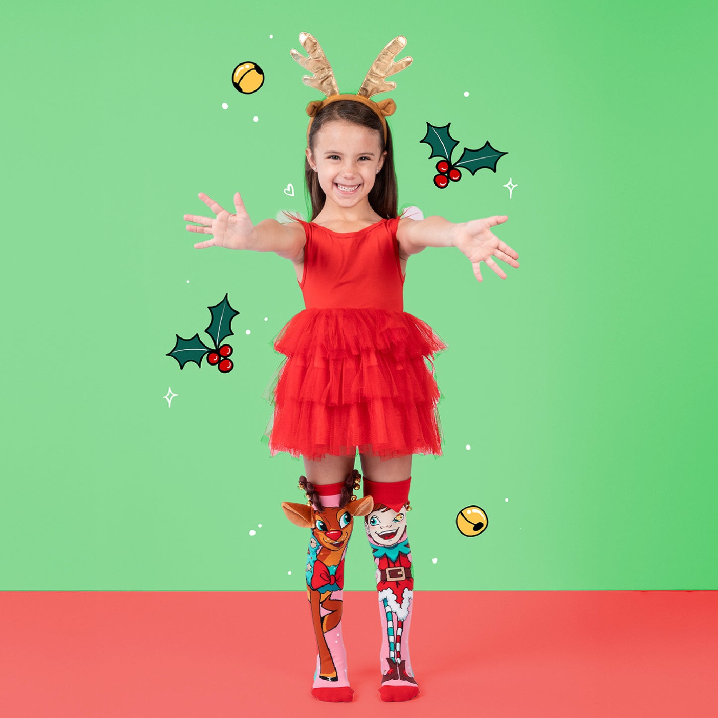 REINDEER AND ELF SOCKS