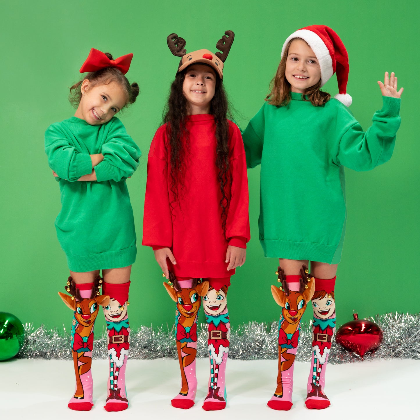 REINDEER AND ELF SOCKS